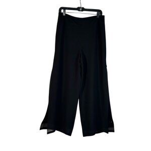 Modefia Womens Black Wide-Leg Pants With Sheer Side Panels Size Made In Korea Ra